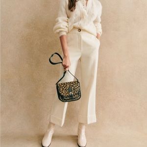 NWT Sézane Damon Pants Trousers in Ecru Size 38/6